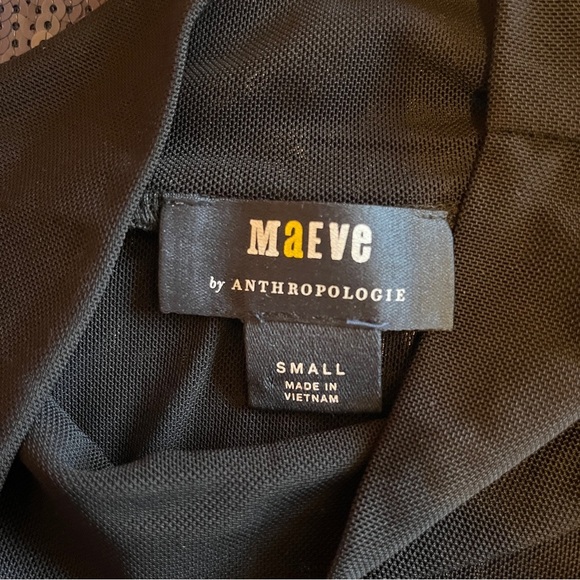 Anthropologie Maeve Mesh Long Sleeve Blue Sequin Top Size Small - Picture 3 of 3